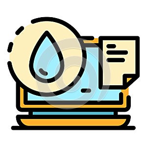 Drop and display icon color outline vector