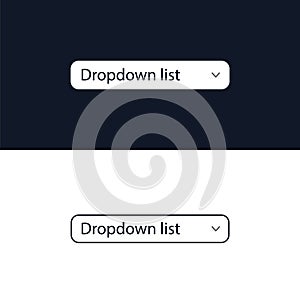Drop-down list with menu items for the website. User interface for the website and application. Vector illustration.