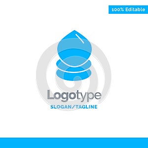 Drop, Eco, Ecology, Environment Blue Solid Logo Template. Place for Tagline