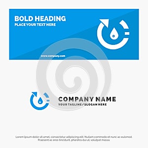 Drop, Ecology, Environment, Nature, Recycle SOlid Icon Website Banner and Business Logo Template