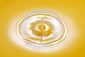 drop falling on orange juice