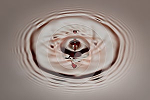 drop falling on soy sauce or brown liquid and created splash