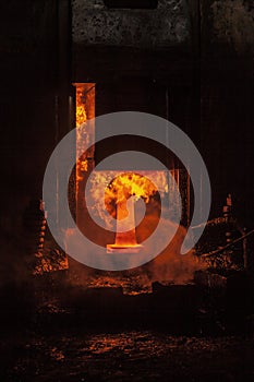 Drop forged hammer in forging process