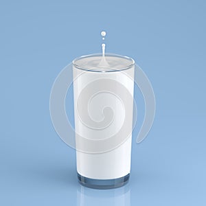 A drop in a glass of milk 3D render