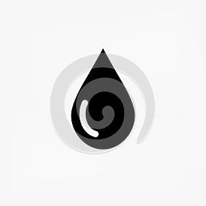 Drop icon. Water drop silhouette. Droplet symbol.