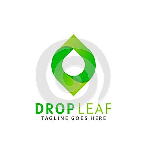 Drop Leaf Gradient Logos Design Vector Illustration Template