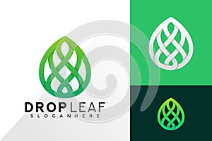 Drop leaf logo design inspiration. Abstract emblem, designs concept, logos, logotype element for template