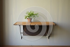 drop-leaf table against a wall