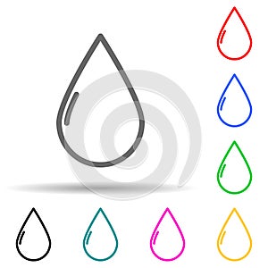 a drop multi color style icon. Simple thin line, outline vector of web icons for ui and ux, website or mobile application