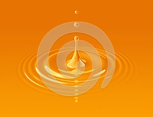 Drop of orange juice and ripple
