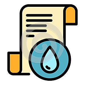 A drop on a paper scroll icon color outline vector