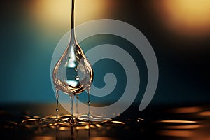 A drop of rain falling on a smooth water surface