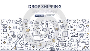 Drop Shipping Doodle Concept