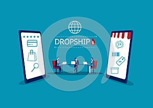Drop shopping online e-commerce business concept,