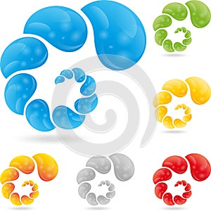 Drop spiral, drops, water, Logo