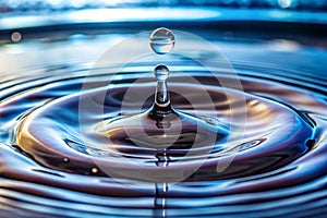 Drop splashing in water