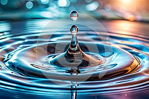 Drop splashing in water