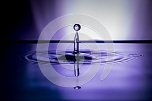 A drop of water when falling on more water generates capricious shapes