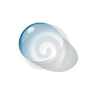 Drop of water on the flatness, a transparent background. Vector illustration. photo