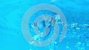 Drop of water slow motion Underwater Sea scene view