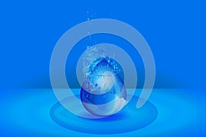 Drop of water splash blue vector web image template