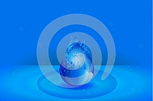 Drop of water splash blue vector web image template