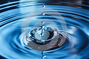 Drop of water splash blurred