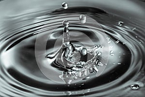 Drop of water splash blurred