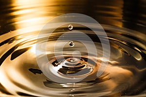 Drop of water splash blurred