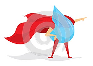 Drop of water super hero with cape