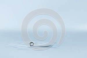 Drop on water surface close up