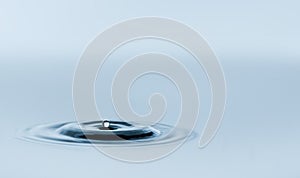 Drop on water surface close up