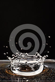 Drop of water, transparent water drop, water splash close-up