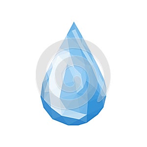 Drop of water triangles polygonal simple vector on white