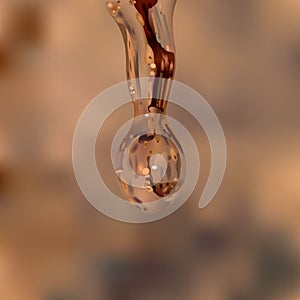 Drop of water vector on beige background