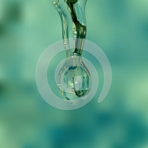 Drop of water vector on green background