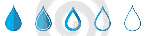 Drop of water vector icons. Vector illustration