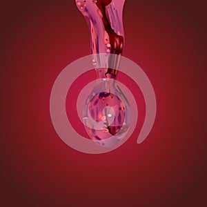 Drop of water vector on red gradient background