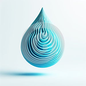 Drop of water on white background. Climate change and water scarcity. World Water Day. AI generated
