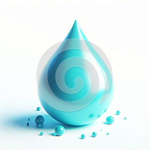 Drop of water on white background. Climate change and water scarcity. World Water Day. AI generated