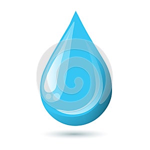 Drop of water on a white background. Rain drop. 3d illustration