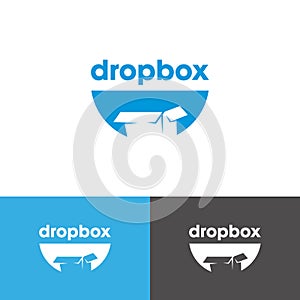 Dropbox Logo Design Template-Negative Space Box Logo Design.