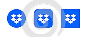 Dropbox logo icon set in flat style. Cloud storage concept photo