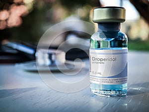 Droperidol medical bottle photo