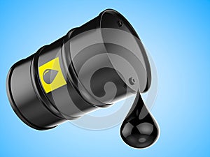 Droplet of crude oil with black barrel