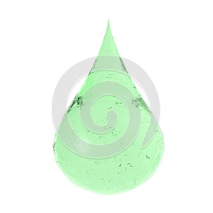 Droplet of green cosmetic gel isolated on white