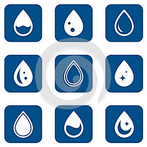 Droplet icons set