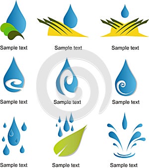 Droplet vector logo template set