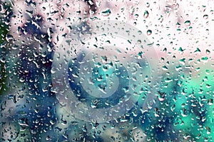 Droplets of rain on a window