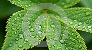 The droplets are spherical reflecting light and creating a glossy effect